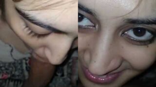 Viral Pakistani sex mms Beautiful Virgin Pakistani girl eating cum of BF