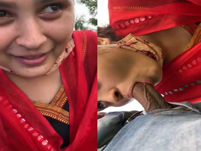 Daredevil Bhabhi giving blowjob to BF in Public Park Outdoor sex mms