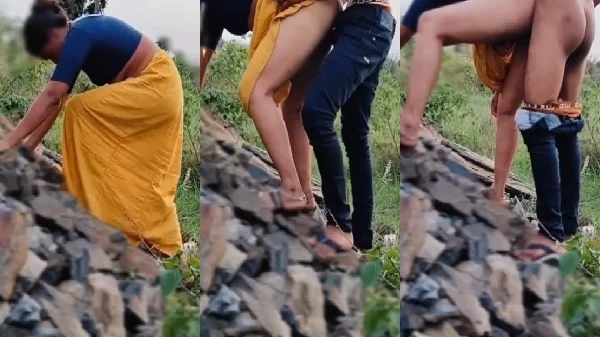 xhamster Indian sex mms randi village milf bhabhi fucking with teen boy on railway track