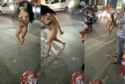 Latest Indian Viral nude mms of Delhi Randi walking naked on street
