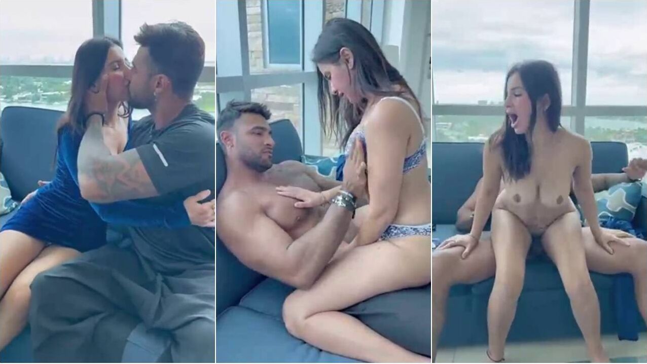 xxnx Indian sex mms Hot Punjabi model Meeti Kalher sex on couch with Italian BF