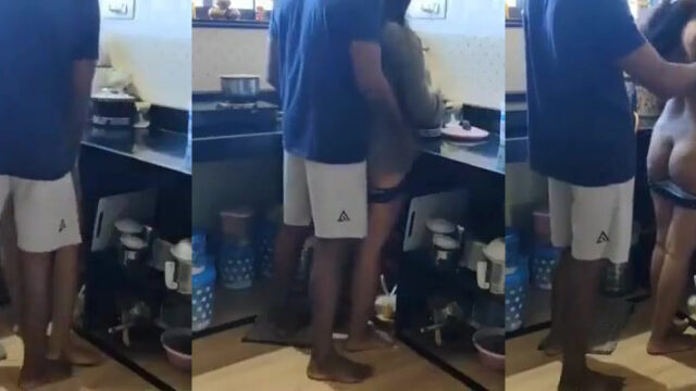 Free Indian Desi Porn Sex MMS Bhabhi Devar Fucking in kitchen