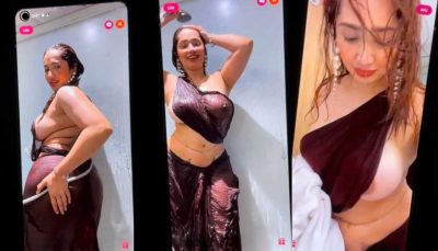 Aditi Mistry Nude Red Saree in Shower Full Live Premium XXX Video