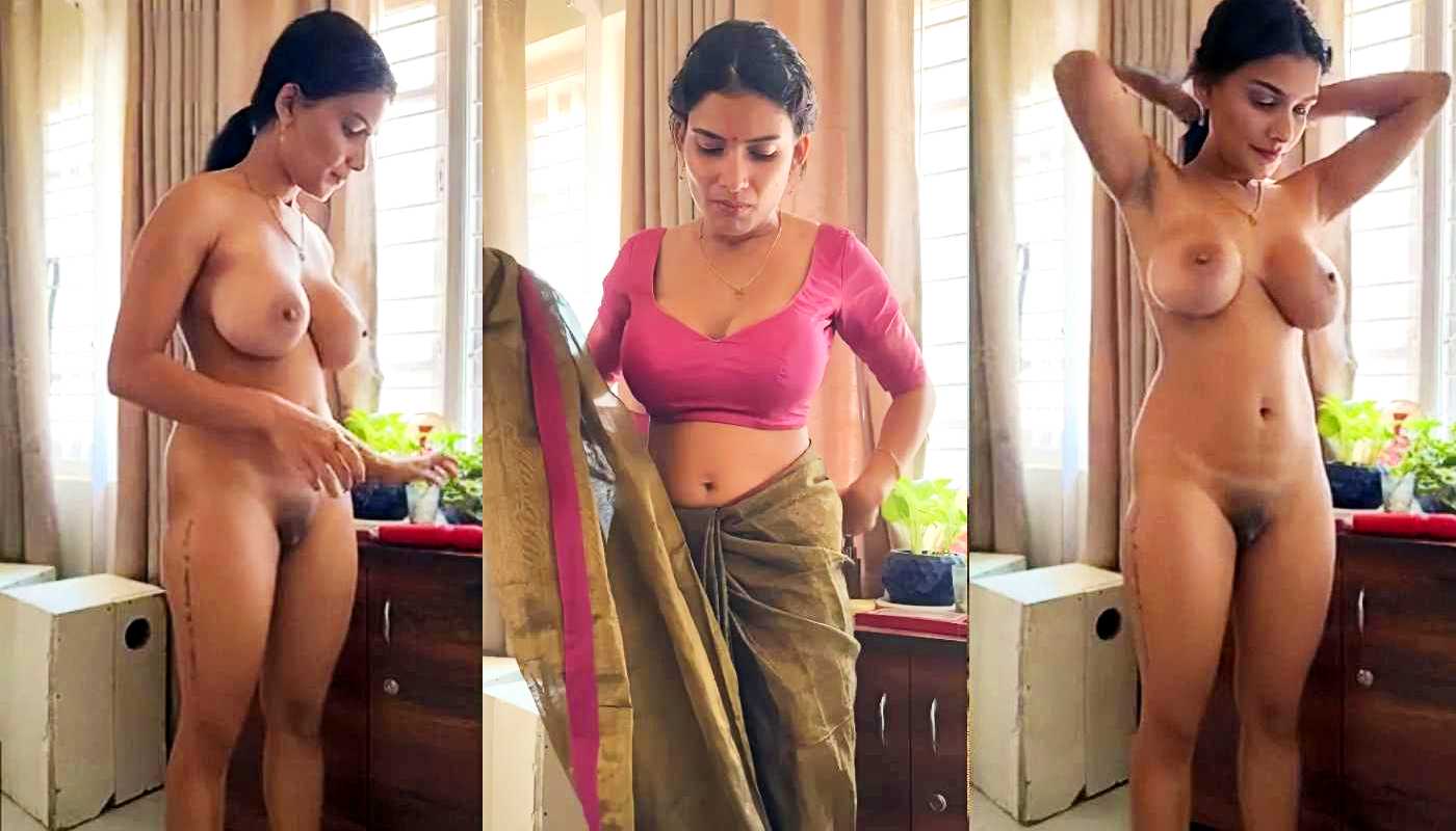 Mallu Big Boobies Model Resmi Nair Stripping Out of Her Saree to Show Her Huge Boobs and Pussy