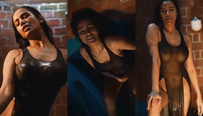 Famous Poonam Pandey Black Wet Dress Onlyfans PPV