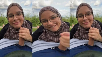 Hijabi Muslim Mom Blowjob in Public Park and Fuck in a Apartment