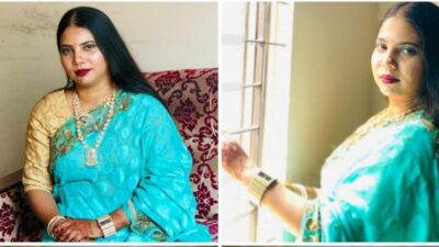 Desi Bhabhi in saari showing her big boobs on videocall