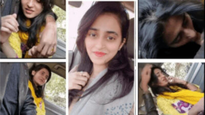 Hot Pakistani Hindu Girl in Yellow Suit Blowjob in Car