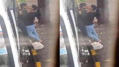 Desi Tamil Couple Kissing Outdoor Captured in Cctv porn mms