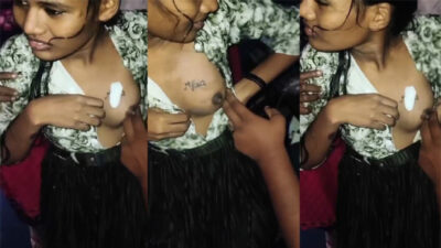 Desi Mallu School girl having tattoo on boobs mms