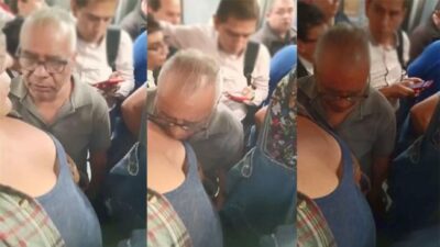 Indian Old Aged Aadmi ne Metro mai Ek Lady ke boobs chume
